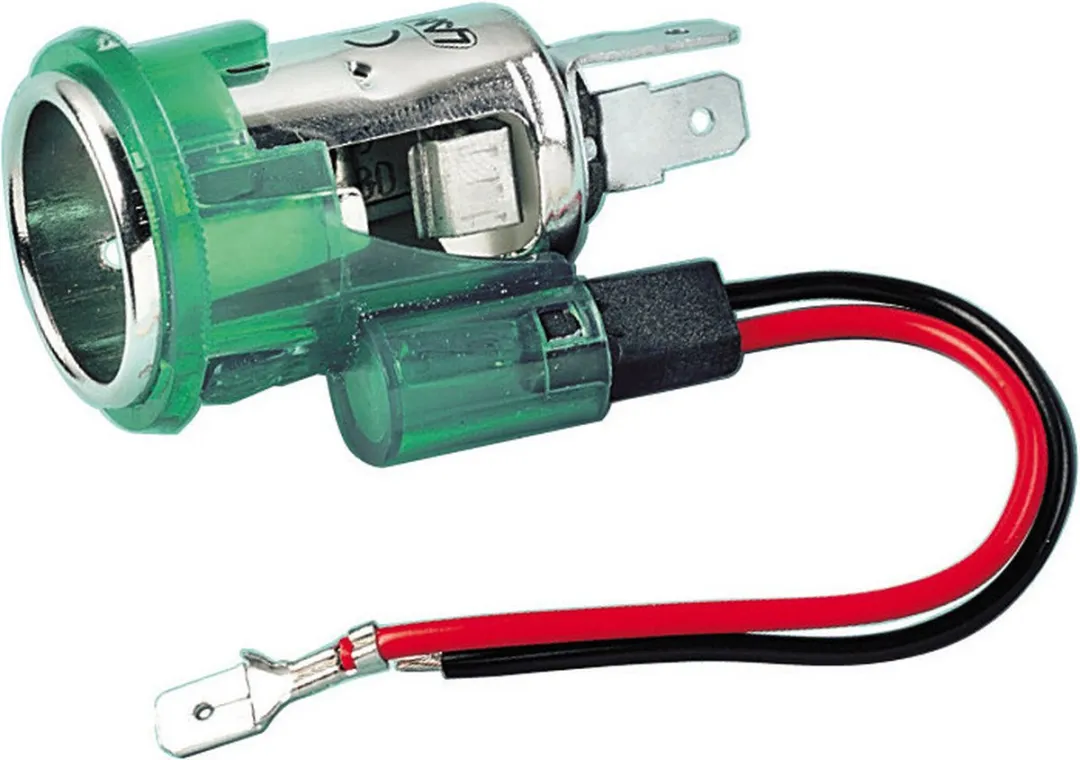 Lampa Euro-style Sigarettenaansteker 24V - Zilver/ Groen