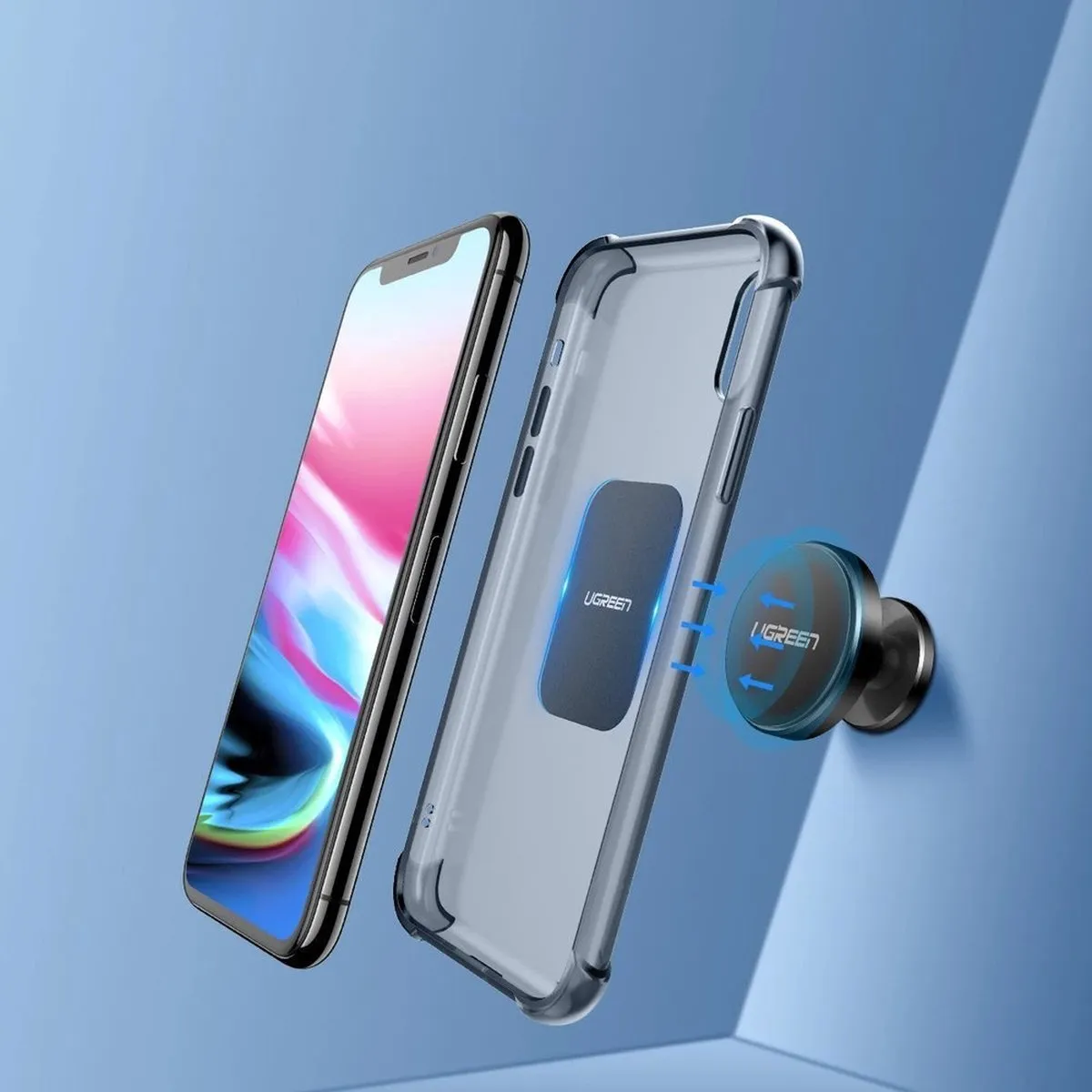 Ugreen Magnetische Telefoonhouderplaat 2x - Zwart - afbeelding 6 van 6