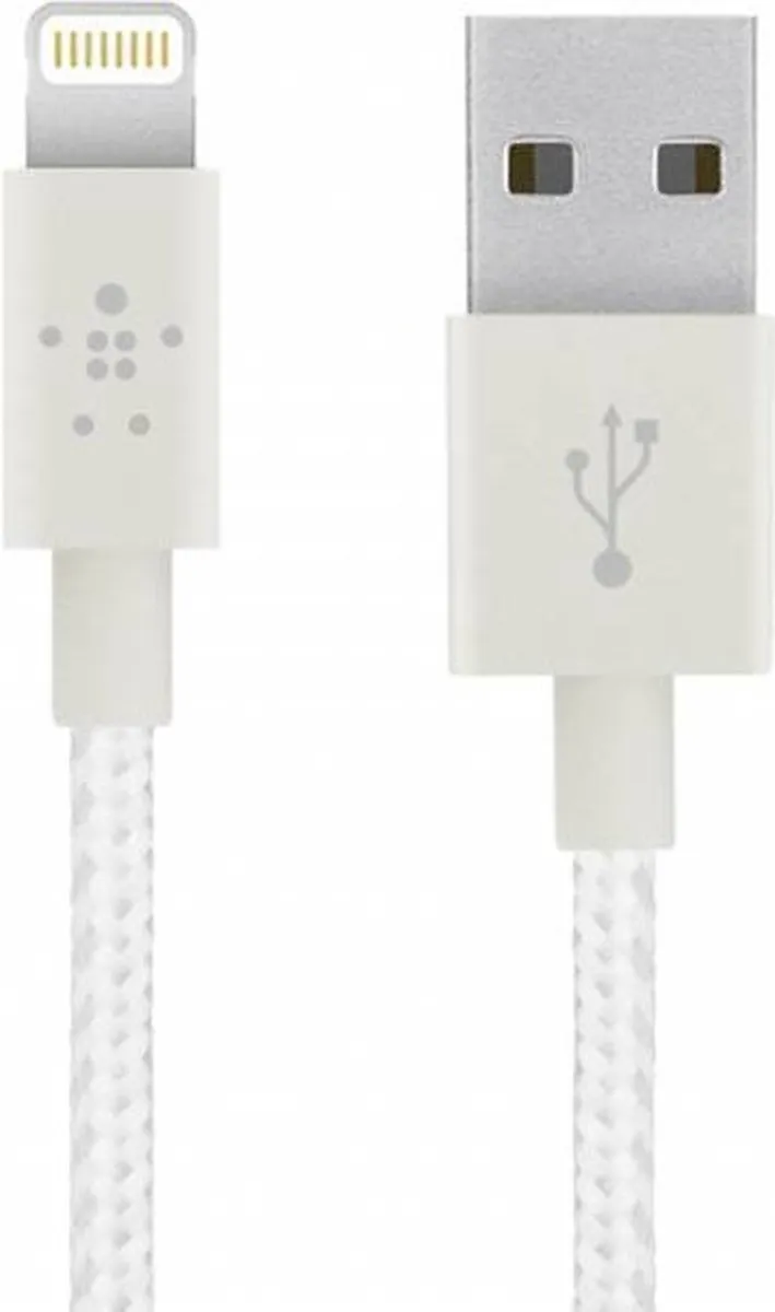 Belkin MIXIT Metallic Apple Lightning naar USB Kabel 1.2m - Wit
