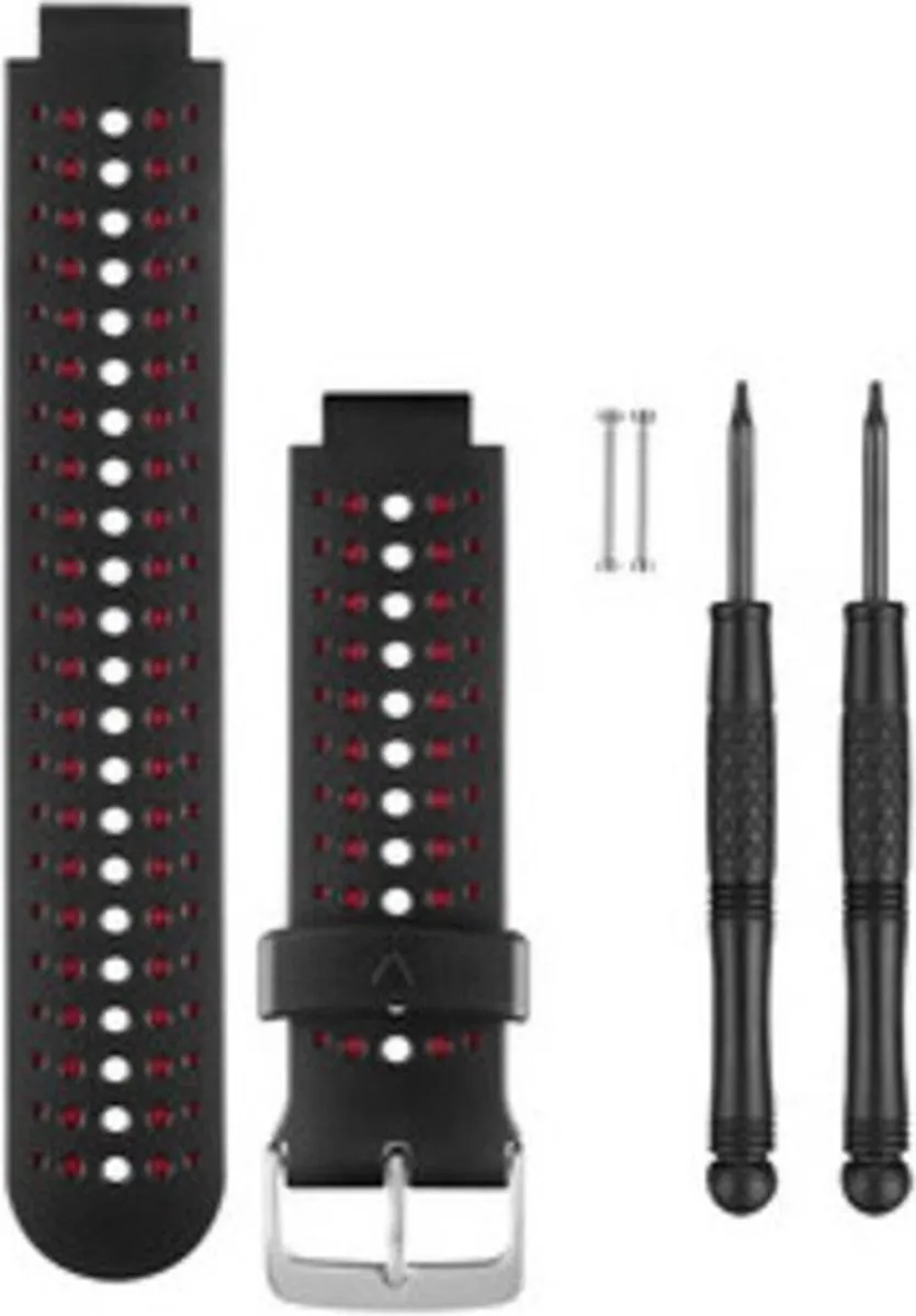 Garmin Forerunner 235 Siliconen Horlogeband - Zwart/Rood
