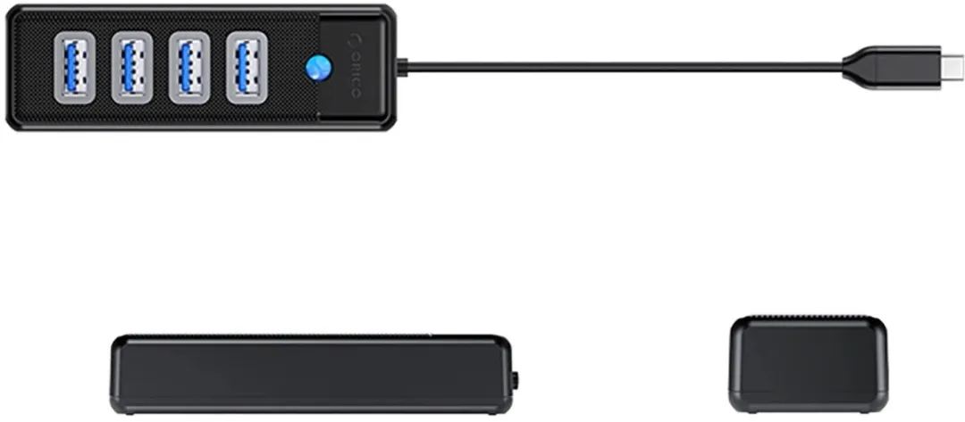 ORICO USB-C Hub 4x USB-A 3.0 - Transparant - afbeelding 4 van 5