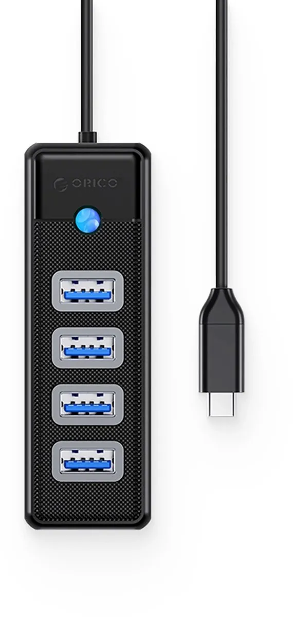 ORICO USB-C Hub 4x USB-A 3.0 - Transparant - afbeelding 3 van 5