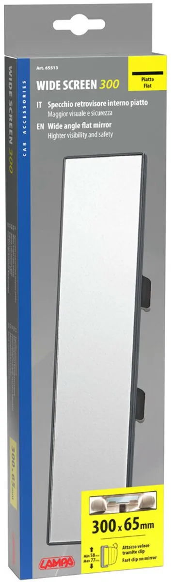 Lampa Achteruitkijkspiegel 300x65mm - Zwart
