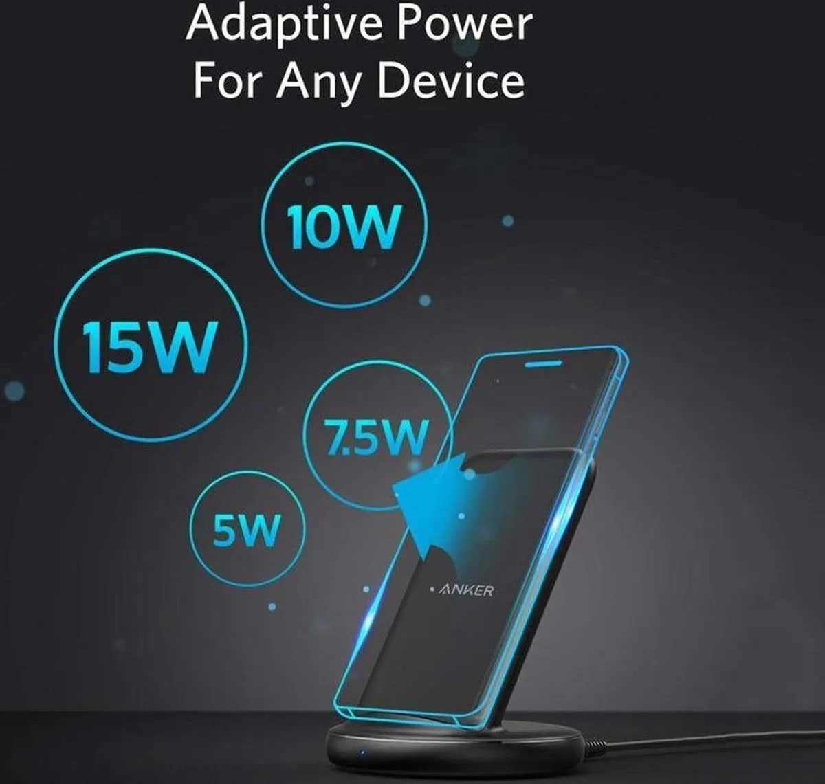 Anker PowerWave II Stand AKB2529GF1 - 15W - Zwart/Grijs