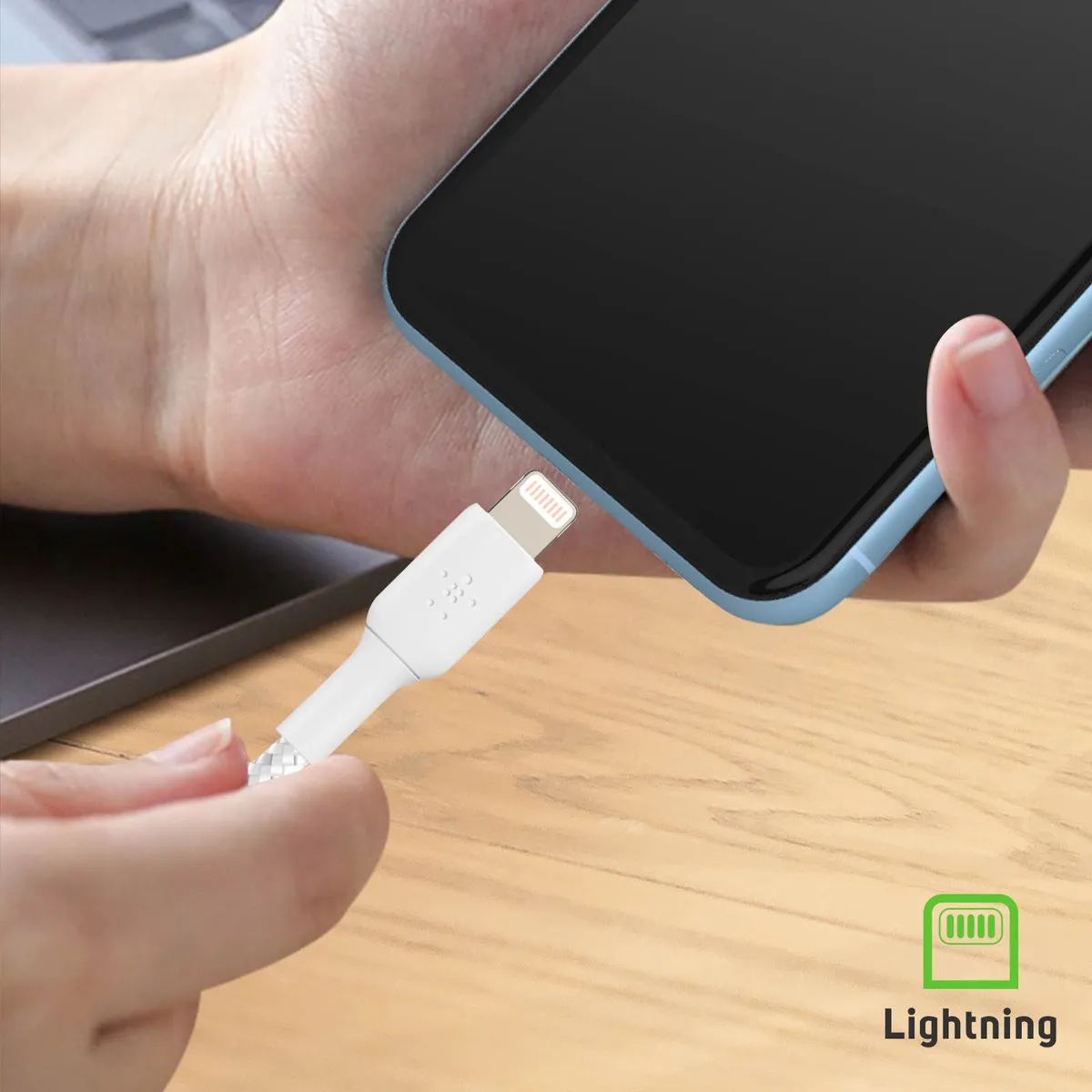 Belkin Braided iPhone Lightning naar USB-A Kabel 1m - Wit