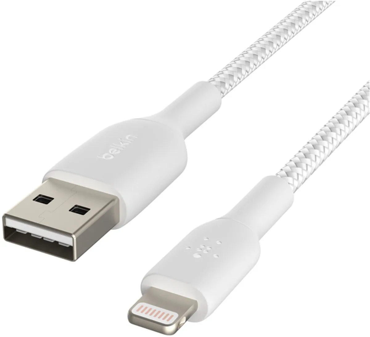 Belkin Braided iPhone Lightning naar USB-A Kabel 1m - Wit