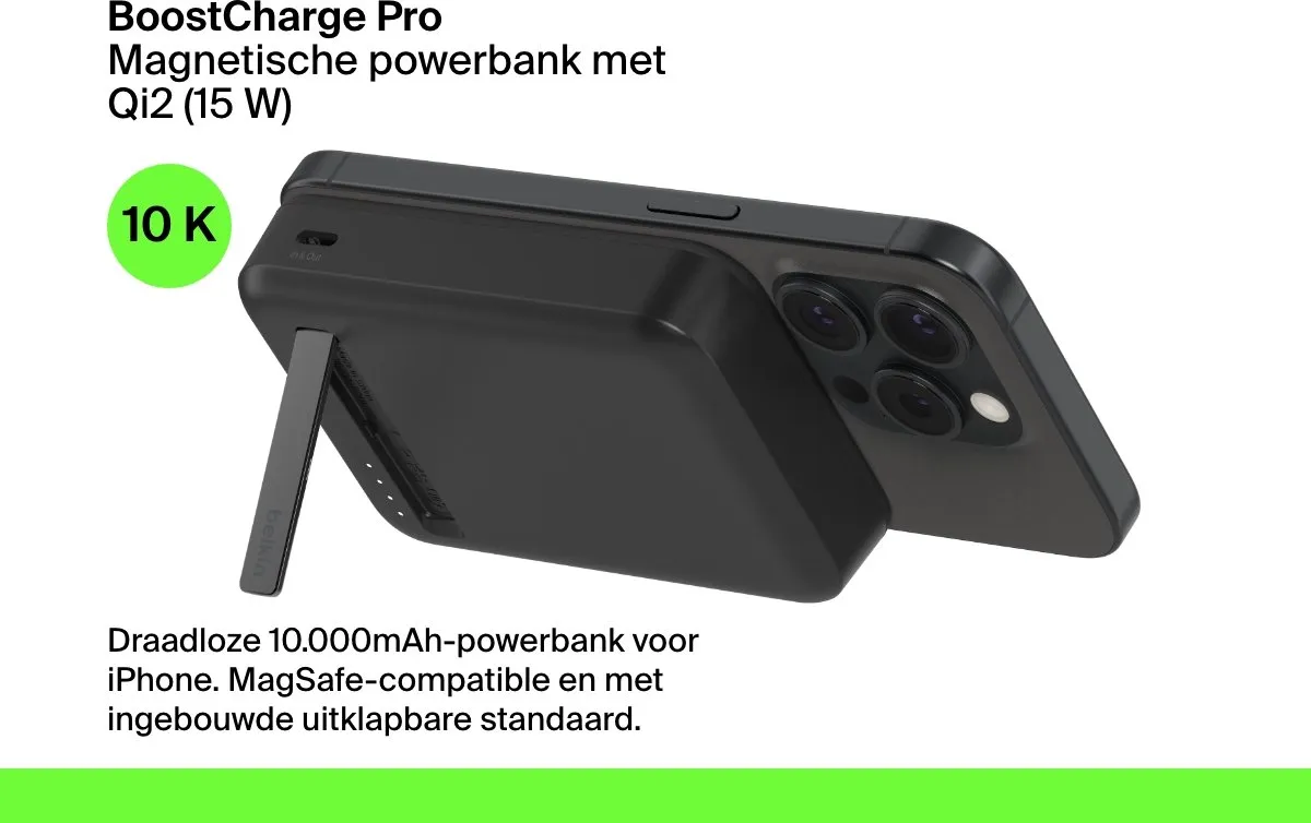 Belkin BoostCharge Pro 10000mAh Powerbank BPD008btBK - 15W - Zwart - afbeelding 6 van 6