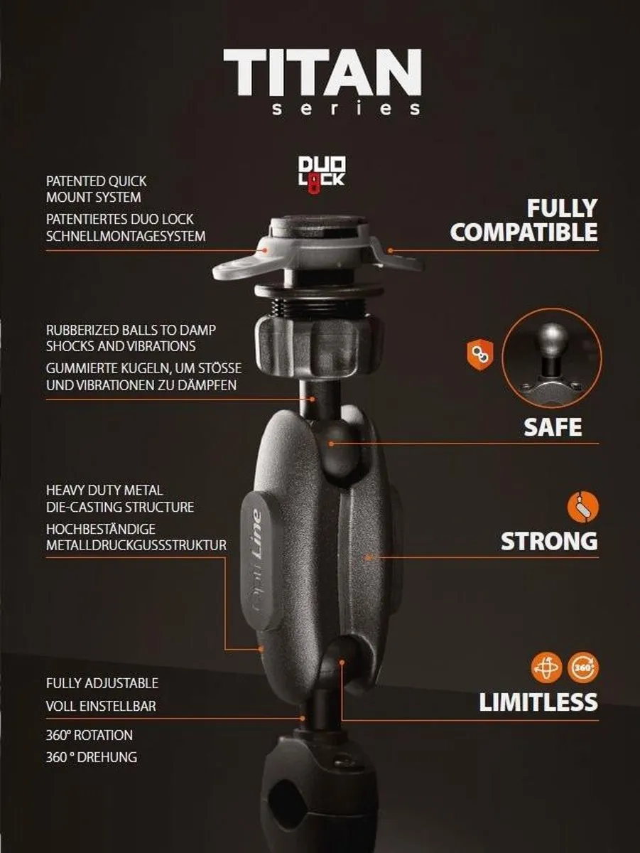 Lampa Opti-Bar Orbit Bevestiging Spiegel - Ø9-18mm