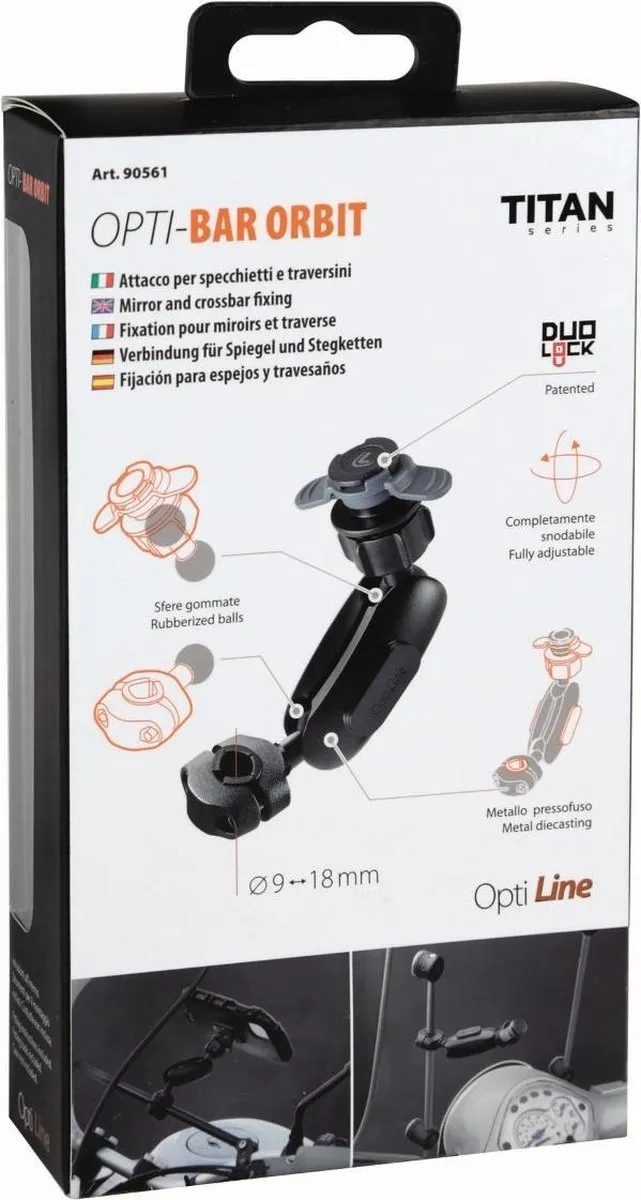 Lampa Opti-Bar Orbit Bevestiging Spiegel - Ø9-18mm