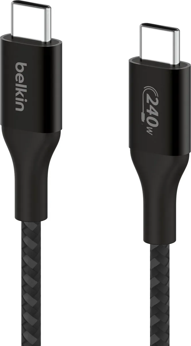 Belkin USB-C 240W BoostCharge Nylon Gevlochten 1m - CAB015BT1MBK - Zwart