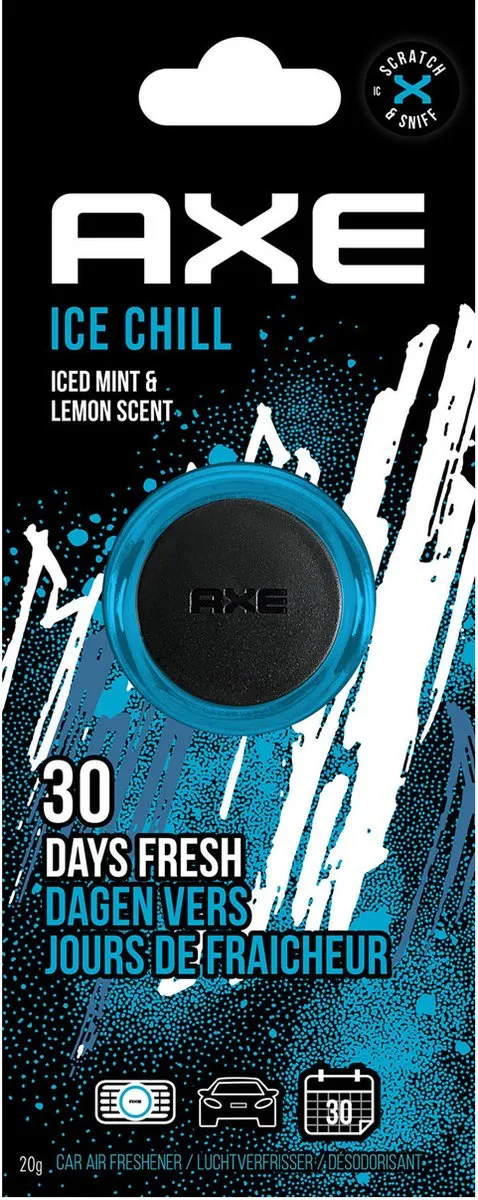 Axe Luchtverfrisser Mini Vent 3 Cm Ice Chill Zwart/blauw
