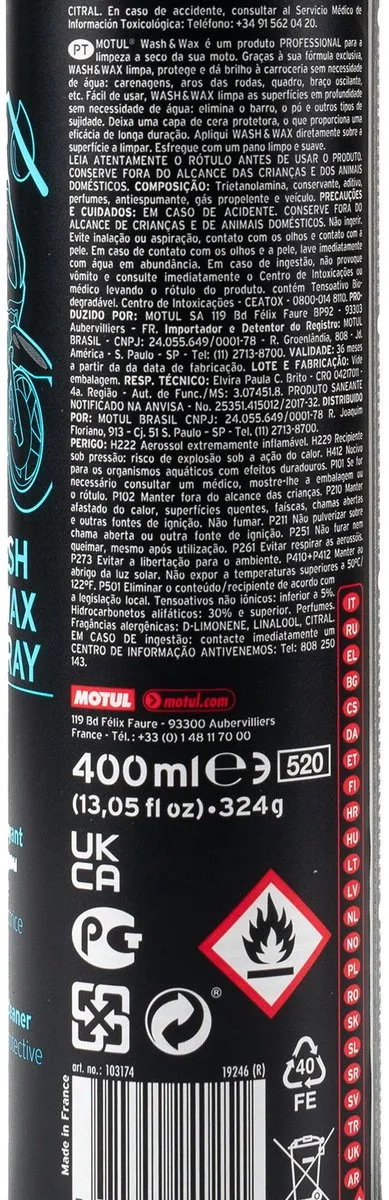 Motul E9 Wash & Wax Spray 400ml