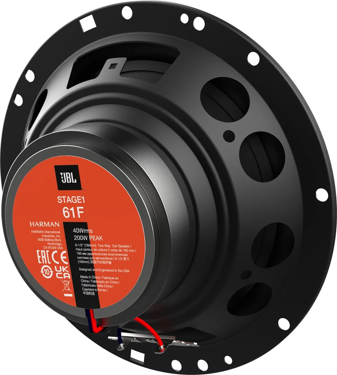 JBL Stage1 61F Autospeakers 200W - 2-weg Coaxiaal - Ø16cm - Zwart