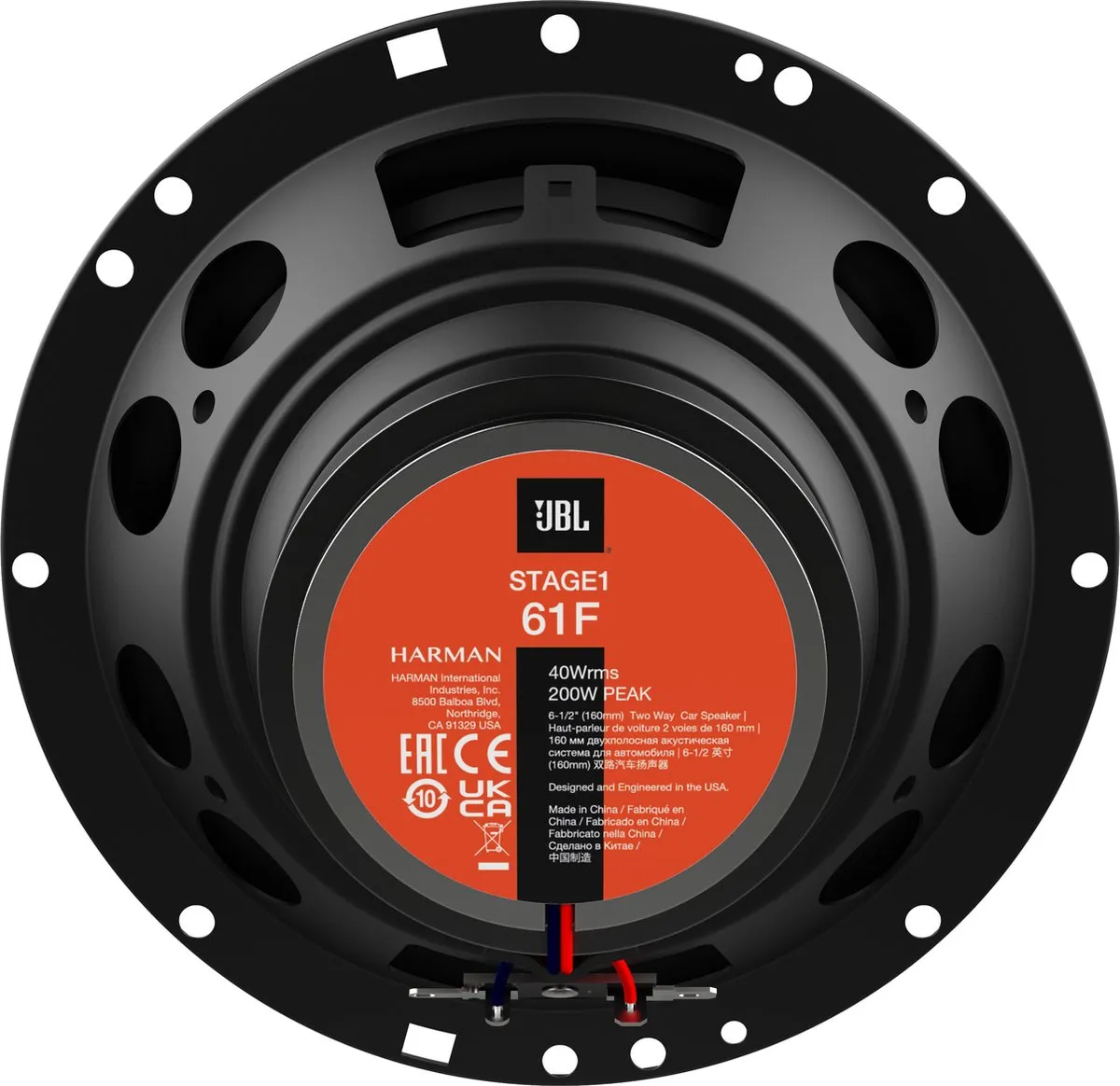 JBL Stage1 61F Autospeakers 200W - 2-weg Coaxiaal - Ø16cm - Zwart