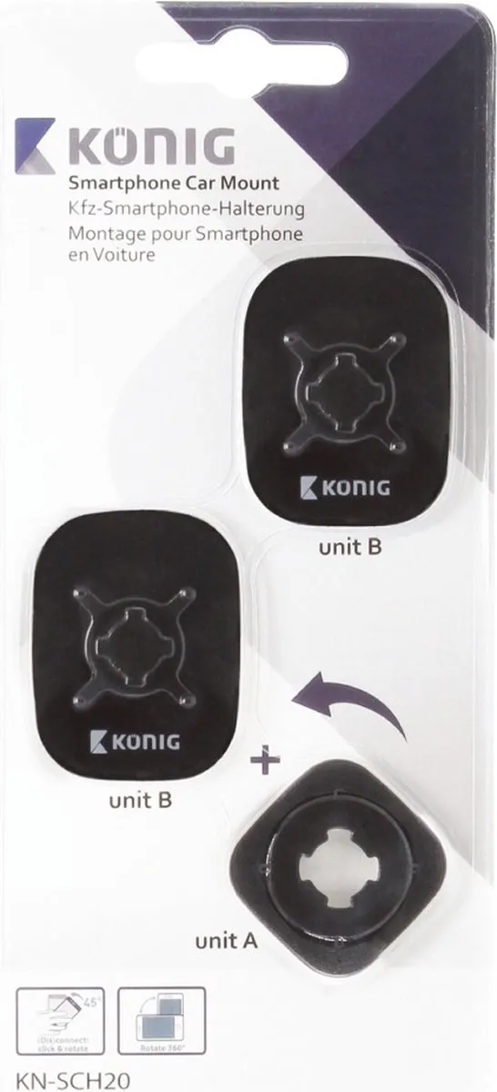 Konig KN-SCH20 Smartphone Autohouder 360° - Blauw