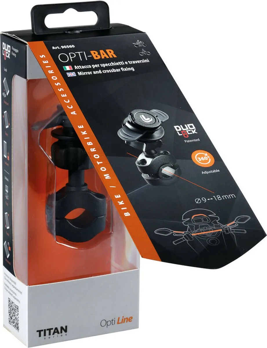 Lampa Opti-Bar Bevestiging Spiegel - ø9-18mm - Zwart - afbeelding 6 van 6
