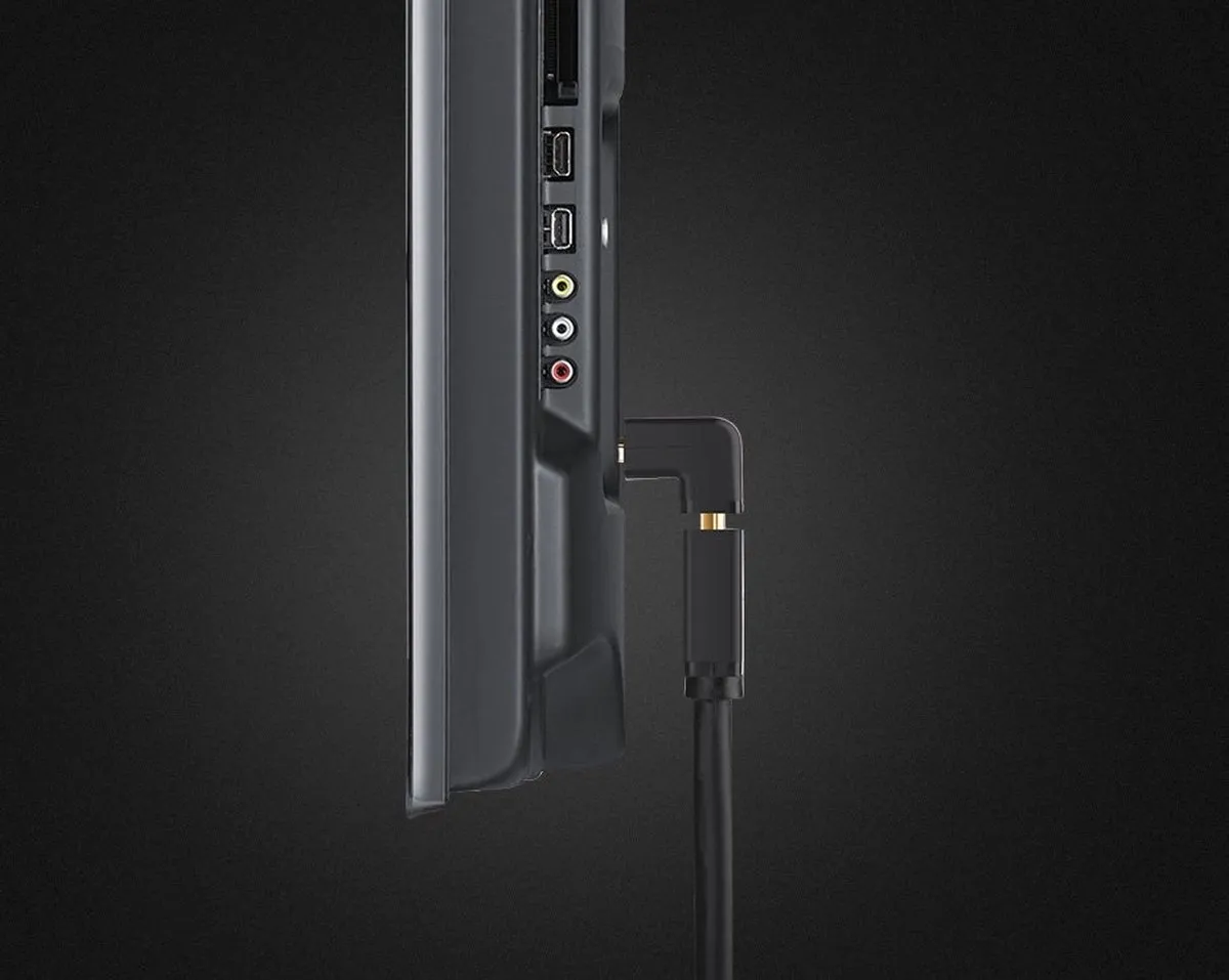 Ugreen HDMI Male naar Female Adapter Hoek Omlaag - Zwart