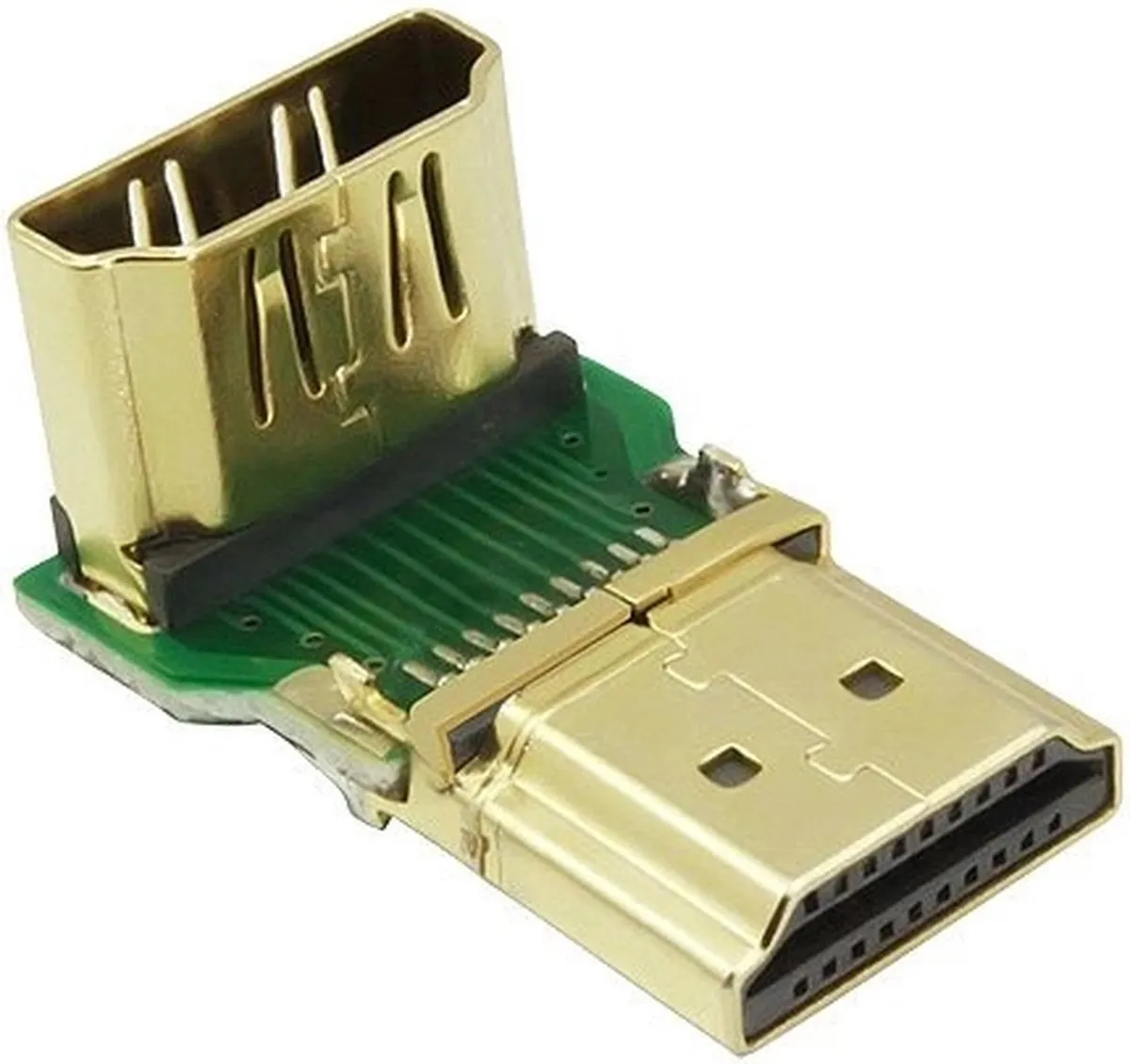 Ugreen HDMI Male naar Female Adapter Hoek Omlaag - Zwart