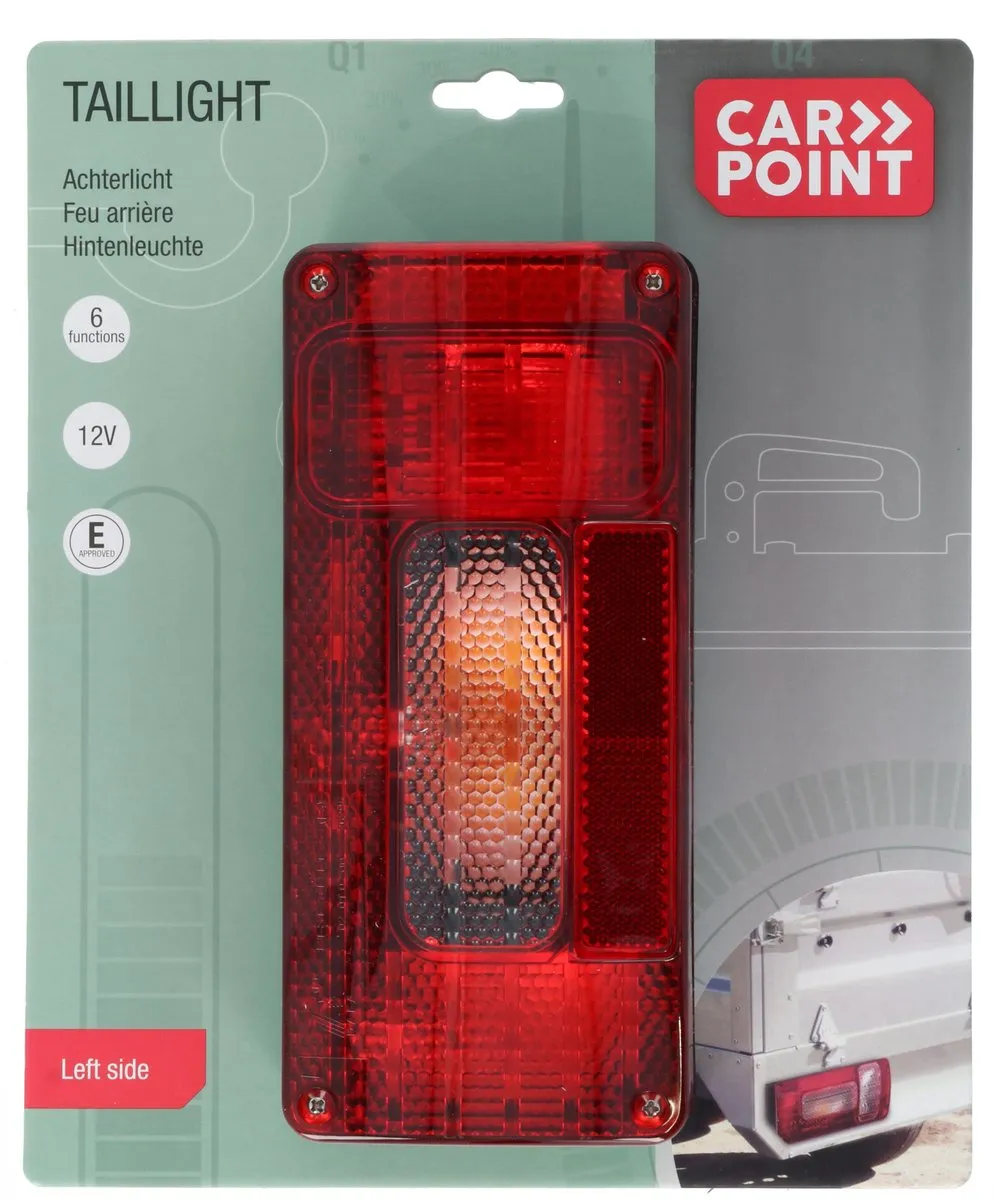 Carpoint Achterlicht 12V 220x100mm - Links - Wit/Oranje/Rood