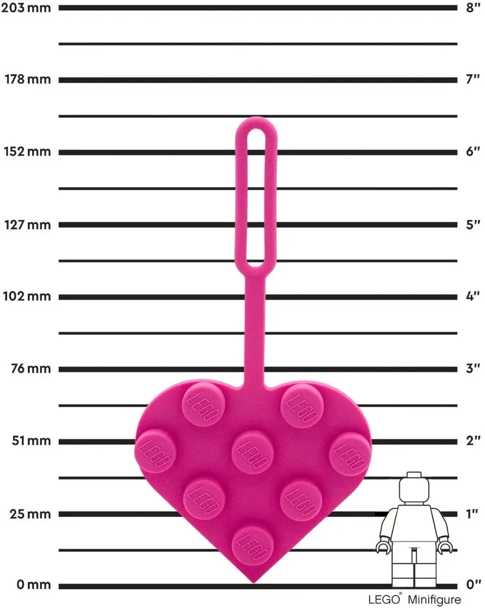 LEGO 3x3 Hart Bag Tag - Roze - afbeelding 6 van 6