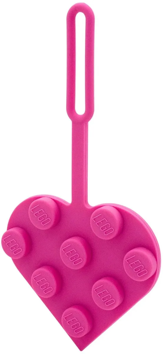 LEGO 3x3 Hart Bag Tag - Roze