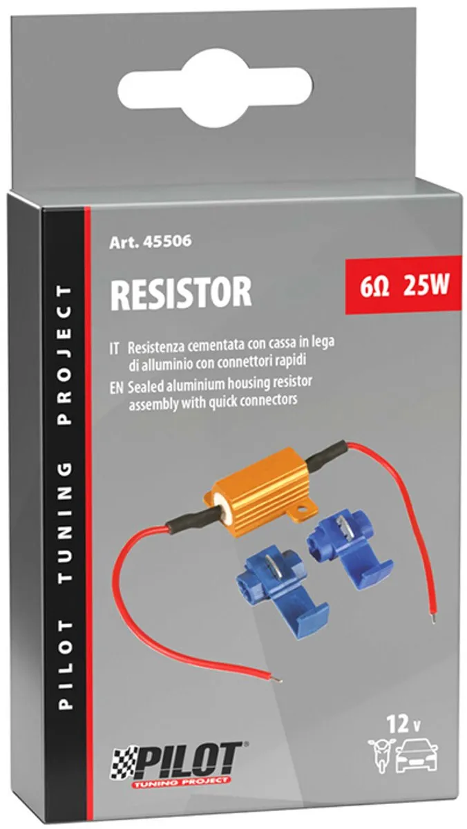 Lampa Motor Canbus-weerstand 12V 6Ω 25W - Zwart