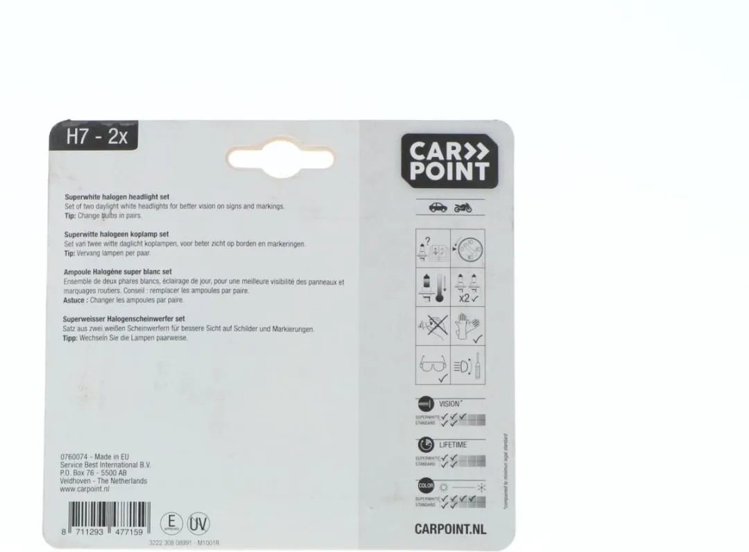 Carpoint Halogeen H7 12V 55W Superwhite - 2 Stuks