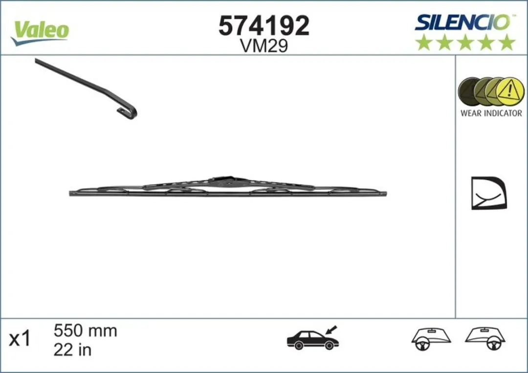 Valeo Silencio VM29 Wisserblad - 55cm