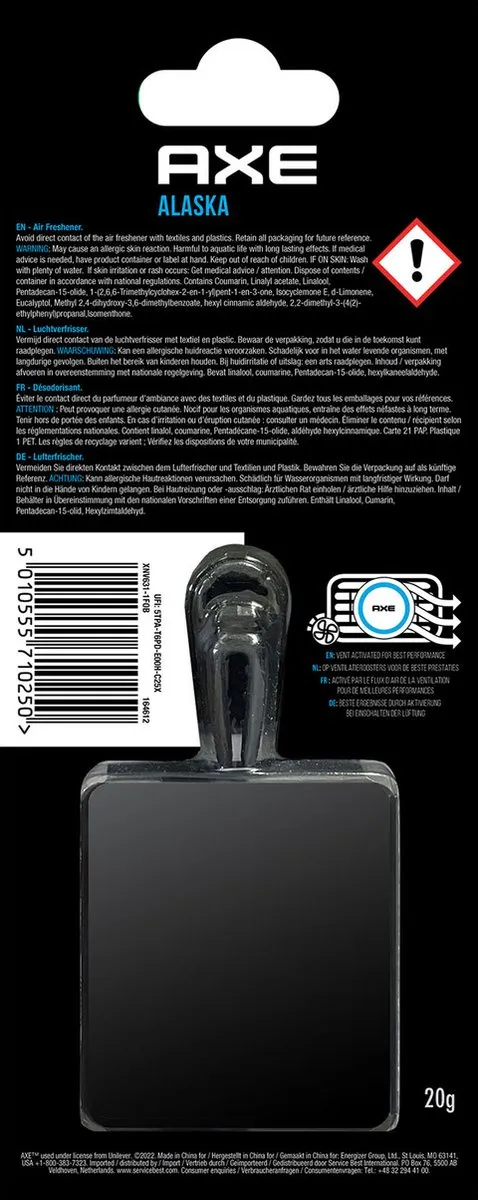 Axe Luchtverfrisser Mini Vent Alaska 20ml - Auto
