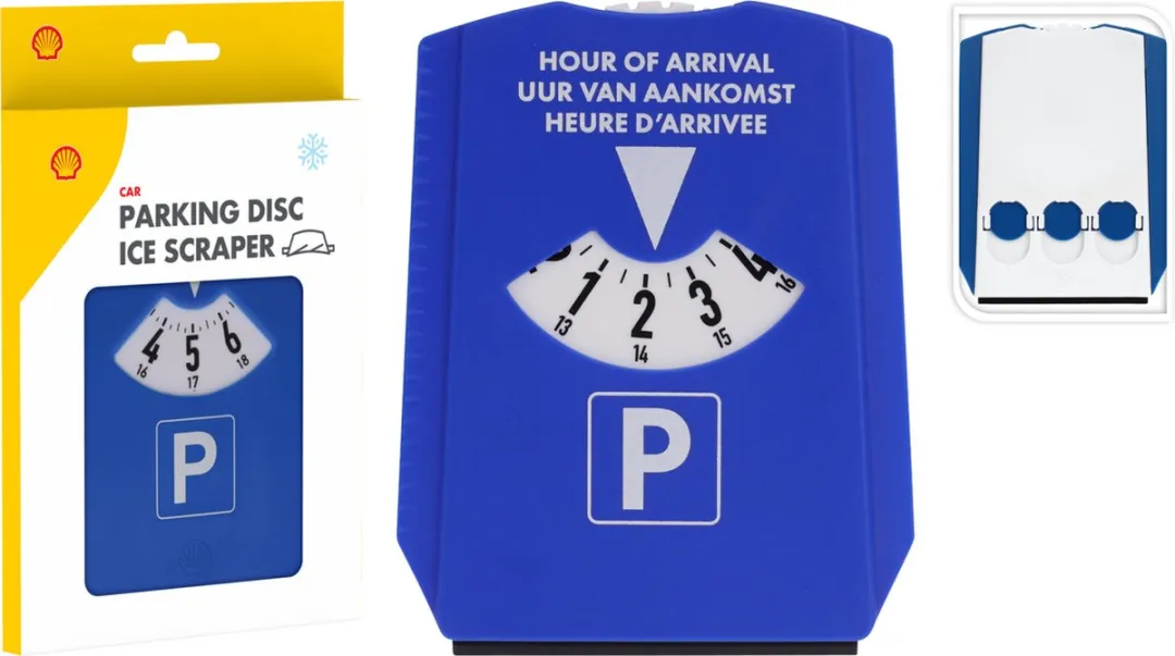 Shell Parkeerschijf Blauw - Inclusief IJskrabber