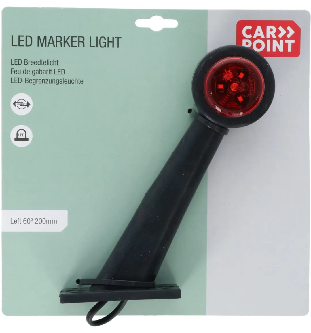 Carpoint Breedtelicht 10-30V Links 200mm - Rood/wit - afbeelding 6 van 6