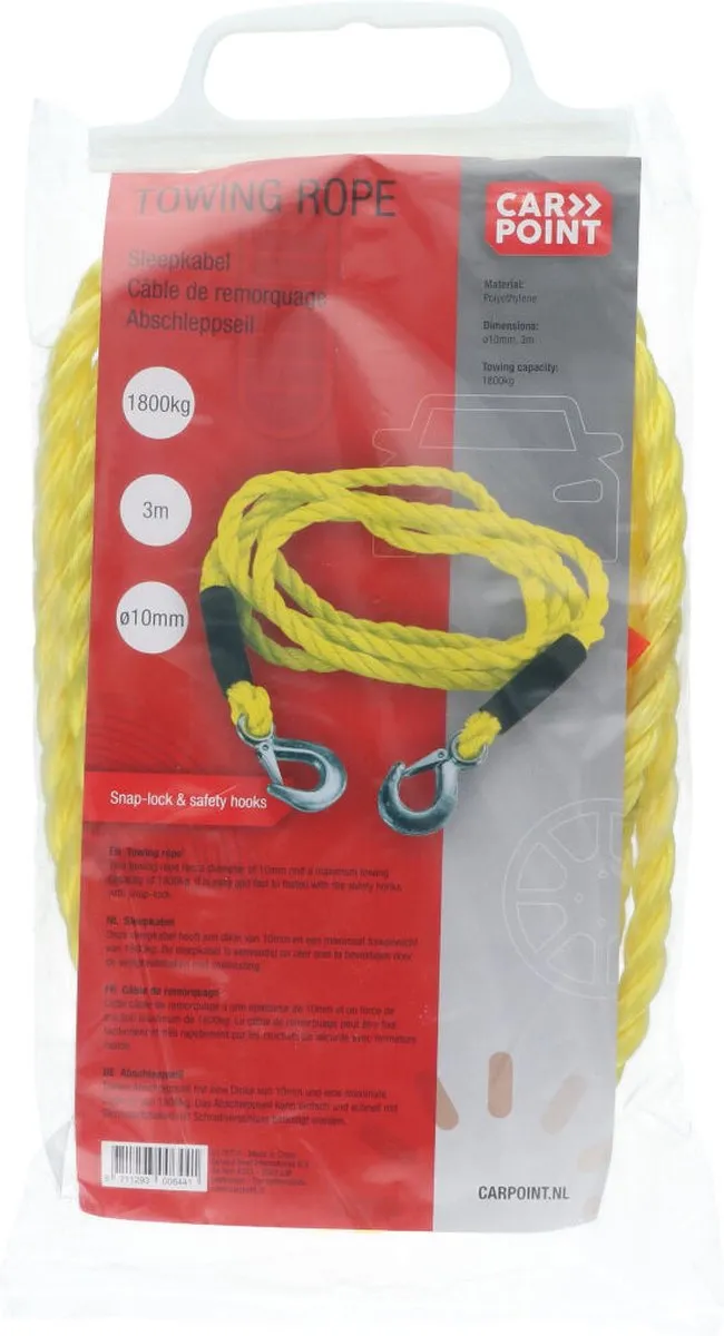 Carpoint Sleepkabel 1,8 Ton 3m - Geel