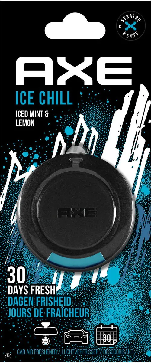 AXE 3D Luchtverfrisser Ice Chill - Verspreidt heerlijke natuurlijke geuren - Frozen Mint and Lemon - Werkt tot 30 dagen - Aan binnenspiegel