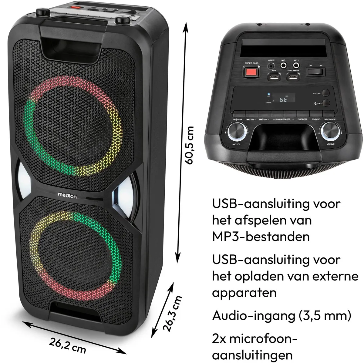 Medion PE-1 Pure Partybox 50W - MD400000 - Zwart