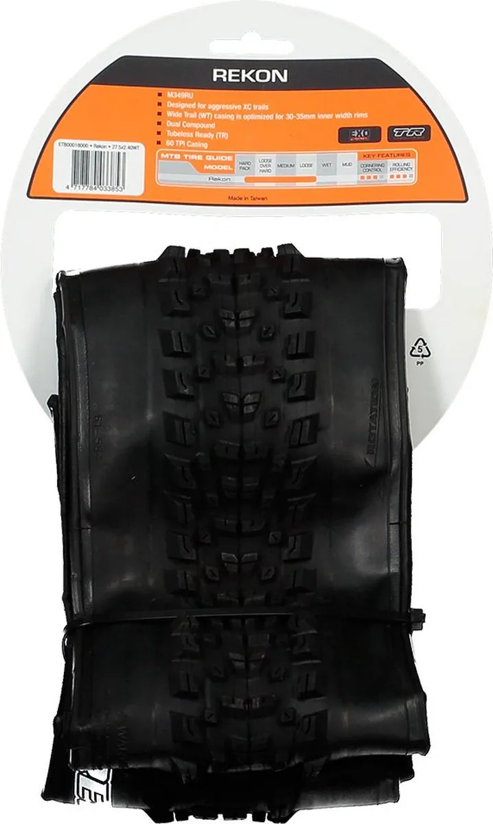 Maxxis Rekon Exo/TR 60 TPI MTB Vouwband 27.5" - Tubeless - Zwart
