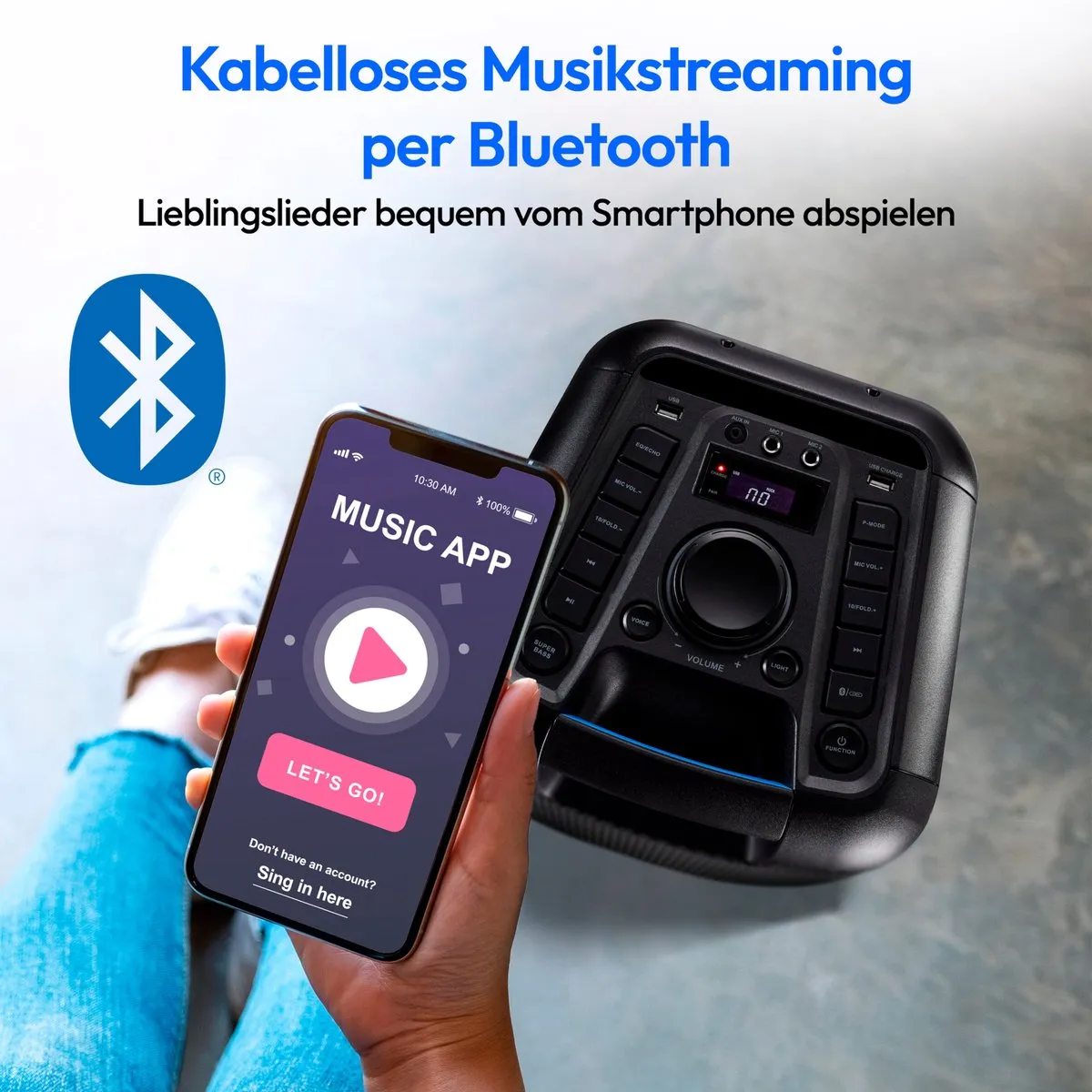 Medion PX-1 Plus Partybox - 100W - Draagbare Bluetooth-luidspreker - Zwart