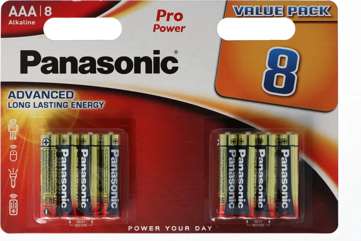 Panasonic Pro Power Micro LR03PPG AAA Batterijen - 8 Stuks