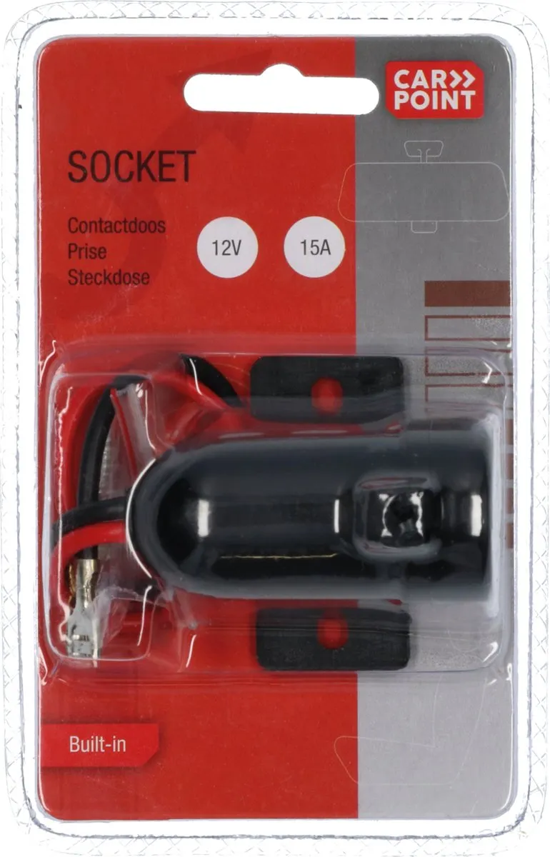 Carpoint 1-Weg Opbouw Stekkerdoos 12V/24V 15A - 21mm - IP44