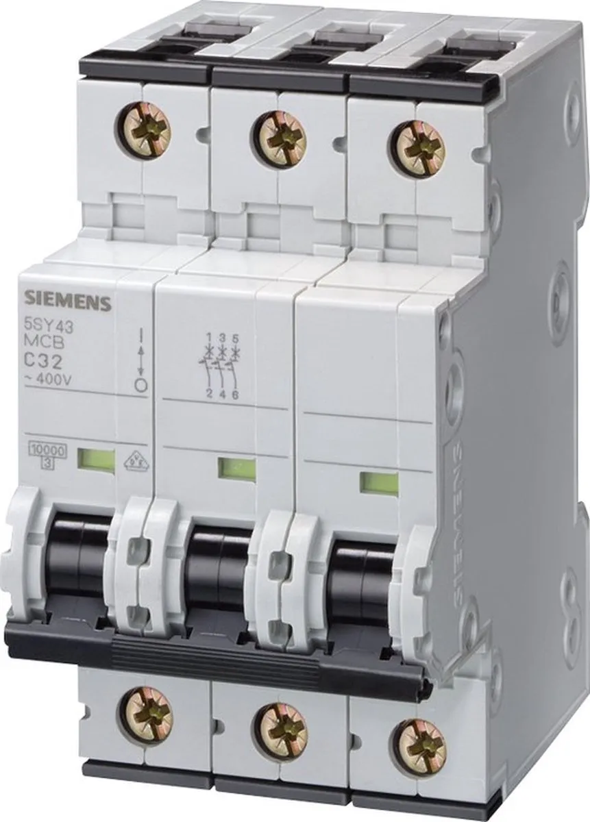 Siemens Automaat LS 63 3P C 16A 6kA 5SY6316-7 - Zwart