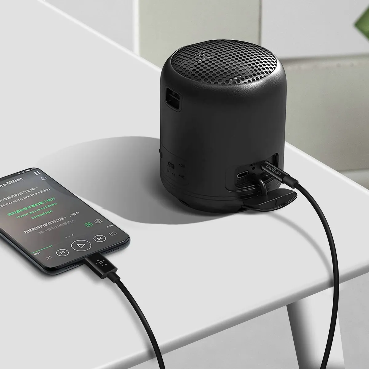 Belkin F7U079bt03-BLK USB-C naar 3.5mm Audiokabel - Zwart