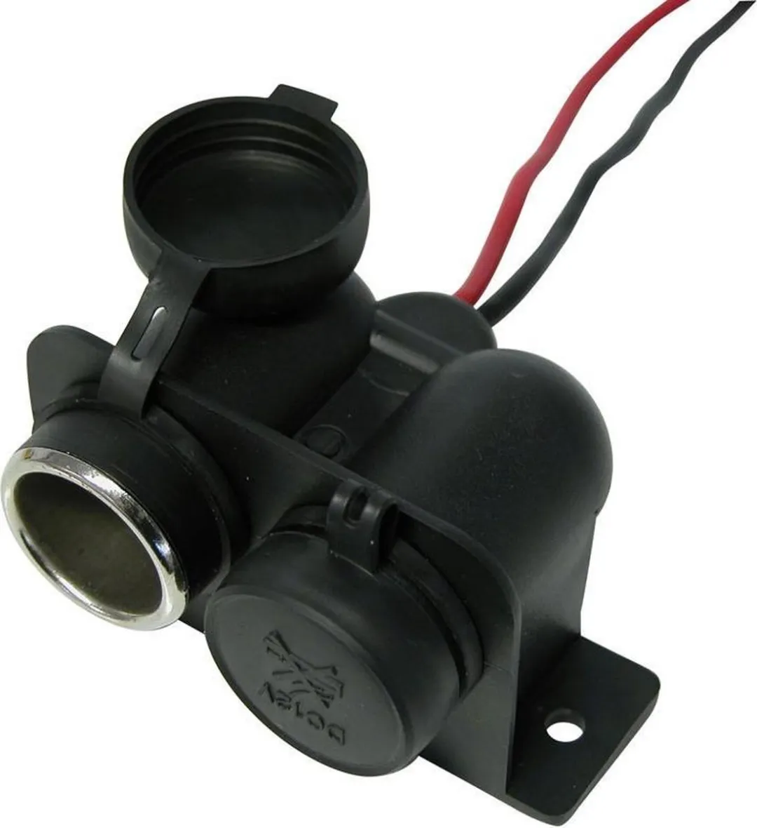 Carpoint 2-Weg Opbouw Stekkerdoos 1.8kW - Zwart