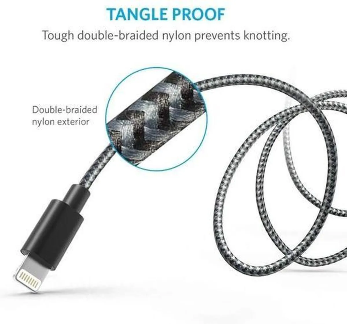 Anker Lightning Kabel 180cm - 2 Stuks Zwart