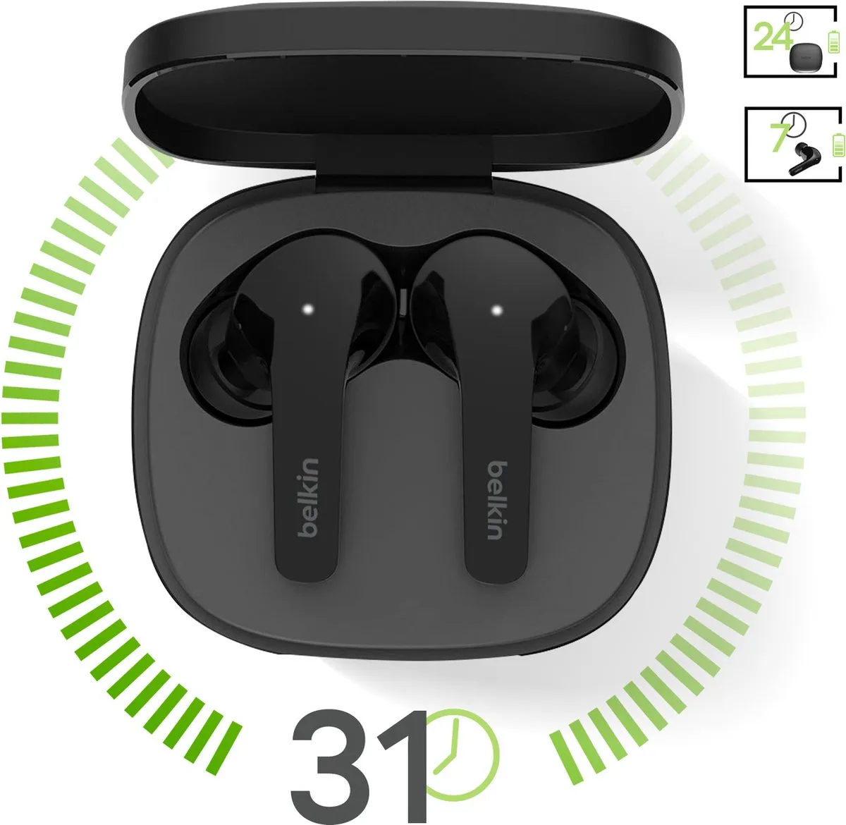 Belkin SoundForm Flow AUC006btBK Draadloze Headset - Zwart - afbeelding 6 van 6