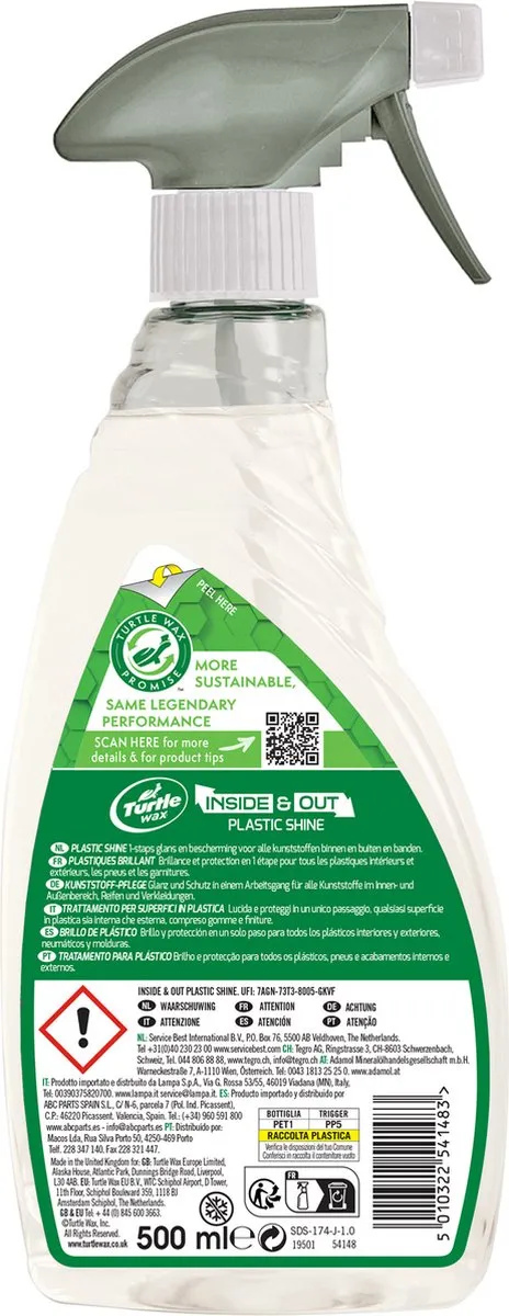 Turtle Wax Inside & Out Plastic Shine 500ml