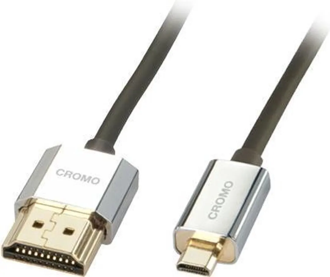 Lindy 41680 HDMI Kabel 0,5m - Type A naar Type D - Zwart/Zilver - afbeelding 3 van 6