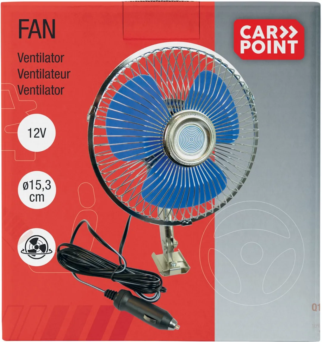 Carpoint Ventilator 12V 0570010 - 50W - Ø15cm - Zilver