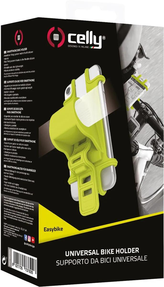 Celly Easybike Telefoonhouder Groen - Flexibel