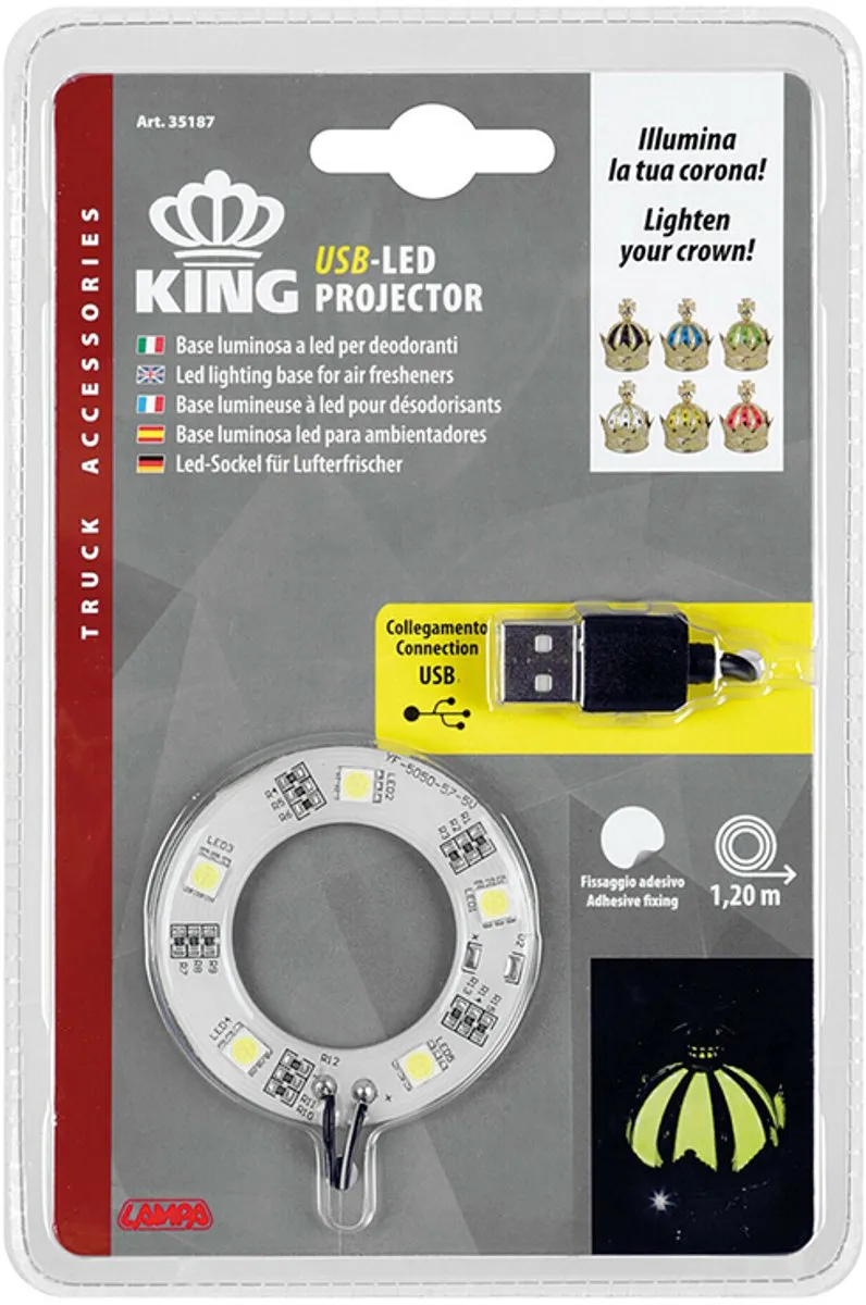 Lampa King USB LED Projector - Zwart