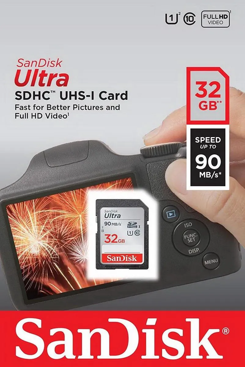 SanDisk Ultra 32GB SDHC-kaart Class 10 UHS-I