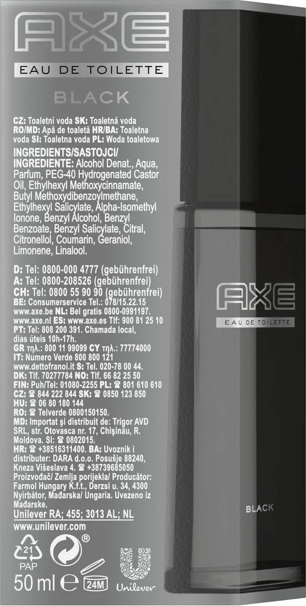 Axe Black Geschenkset - Deodorant Douchegel Eau de Toilette 50ml - 3 Stuks